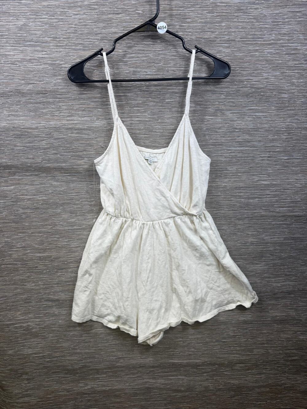 American Eagle Outfitters Romper Womens M White Sleeveless V Neck Elastic Waist